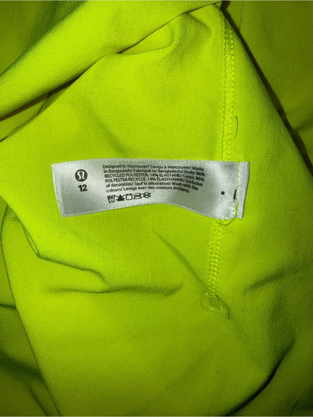 Lululemon Lightweight Stretch Running Tank Top - EUC - Sz 12 - Highlight Yellow - Picture 7 of 7